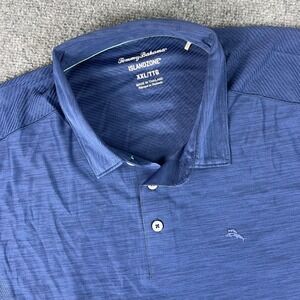 Tommy Bahama IslandZone Polo Shirt XXL Blue Golf Recycled Polyester Stretch Mens